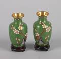 A Pair of Small Baluster Form Cloisonne Vases