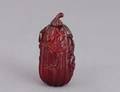 226 CARVED AMBER SNUFF BOTTLE