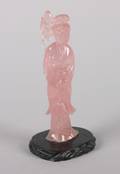 A Chinese Rose Quartz Figure of a Meiren