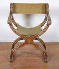 A Spanish Colonial Style X Frame Chair