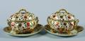 A Pair of Royal Crown Derby Sauce Tureens Covers and Stands