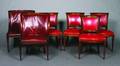 An Assembled Group of Six Regency Style LeatherUpholstered Dining Chairs