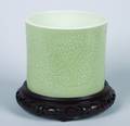 A Chinese Carved Celadon Glazed Porcelain Brushpot