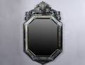 429 BAROQUE STYLE ETCHED GLASS VENETIAN MIRROR