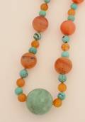 A Ladys Carnelian and Turquoise Bead Necklace