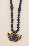 A Ladys Lapis Lazuli and AzuriteMalachite Bead Necklace