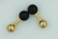 A Pair of Gentlemans 14 Karat Yellow Gold and Black Jade Cufflinks Tiffany  Co