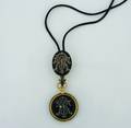 A Ladys 18 Karat Yellow Gold Diamond and Black Enamel Pendant Watch Tiffany  Co