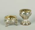 A Group of Two Repousse Silver Salts London and Dublin