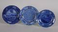 A Group of Three Staffordshire Blue Transfer Decorated Plates Pertaining to Industry