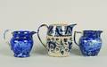 A Group of Three Staffordshire Pottery Pitchers
