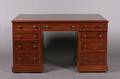 A Victorian Style Mahogany Pedestal Partners Desk