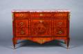 A Louis XV Style OrmoluMounted Tulipwood and Marquetry Commode