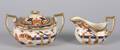 An English Imari Style Creamer and Sugar