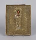 A Russian Gilt Silver Clad Icon