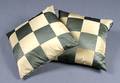 Two Yellow and Green Contemporary Silk Pillows