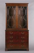 A Georgian Style Mahogany Breakfront Secretary