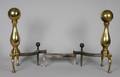 A Pair of Contemporary Brass Andirons