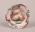 A Dutch Delft Polychrome Plate