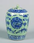 A Chinese Blue and White Porcelain Jar and Cover