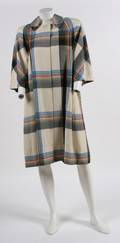 Galanos Plaid Wool Coat