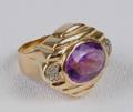 206 FOURTEEN KARAT YELLOW GOLD AND AMETHYST RING