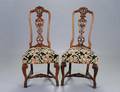 215 PAIR OF RENAISSANCE STYLE CARVED WALNUT SIDE CHAIR
