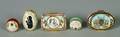 A Group of Five Halcyon Days Royal Commemorative Enameled Pill Boxes
