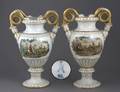 209 PAIR OF MEISSEN PORCELAIN SERPENT VASES