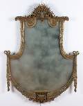 A Neoclassical Style Carved and Gesso Gilt Hall Mirror