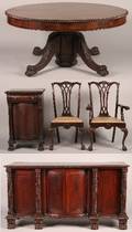 A Carved Chippendale Style Dining Room Suite