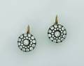 A Pair of Ladys Rose and White Gold and Diamond Earrings