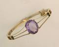 A 14 Karat Gold and Amethyst Bracelet