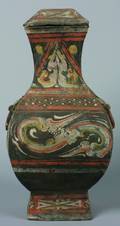 A Large Square Chinese Han Style Pottery Covered Storage Container Fanghu