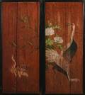 A Pair of Painted Japanese Temple Doors