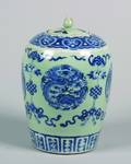 A Chinese Blue and White Porcelain Jar and Cover