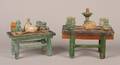 A Pair of SancaiGlazed Pottery Models of Tables