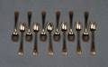 A Set of Twelve 18 Karat Gold Presentation Spoons Bailey Banks and Biddle