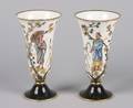 A Pair of French Chinoiserie TrumpetShaped Vases