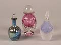 A Group of Three Glass Scent Bottles