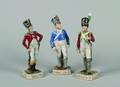A Group of Three German Porcelain Figures of Napoleons Soldiers