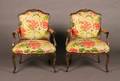 A Pair of French Provincial Style Oak Fauteuil