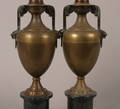 A Pair of Bronze and Metal UrnForm Lamps