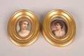 A Pair of Miniature Porcelain Portrait Plaques