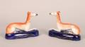 A Pair of Staffordshire Whippet Inkwells
