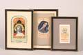 A Group of Three Mounted Silk Woven Stevengraph Religious Portraits