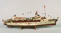 A Painted Wood Model of a Cruise Ship