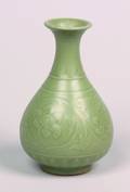 A Chinese Longquan Celadon Glazed Meiping Vase