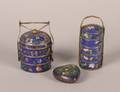 Two Chinese Miniature Cloisonne and GiltMetal Brides Boxes