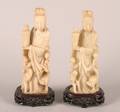 A Pair of Chinese Carved Soapstone Figures